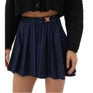 Urban outfitters, blue and white flared, mini wrap skirt, size small buckle
